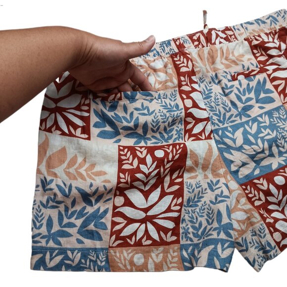 Sigrid Olsen Linen Shorts Size XL Patchwork New NWT - Picture 5 of 11